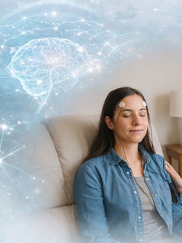 Neurofeedback session imagery representing brain regulation training